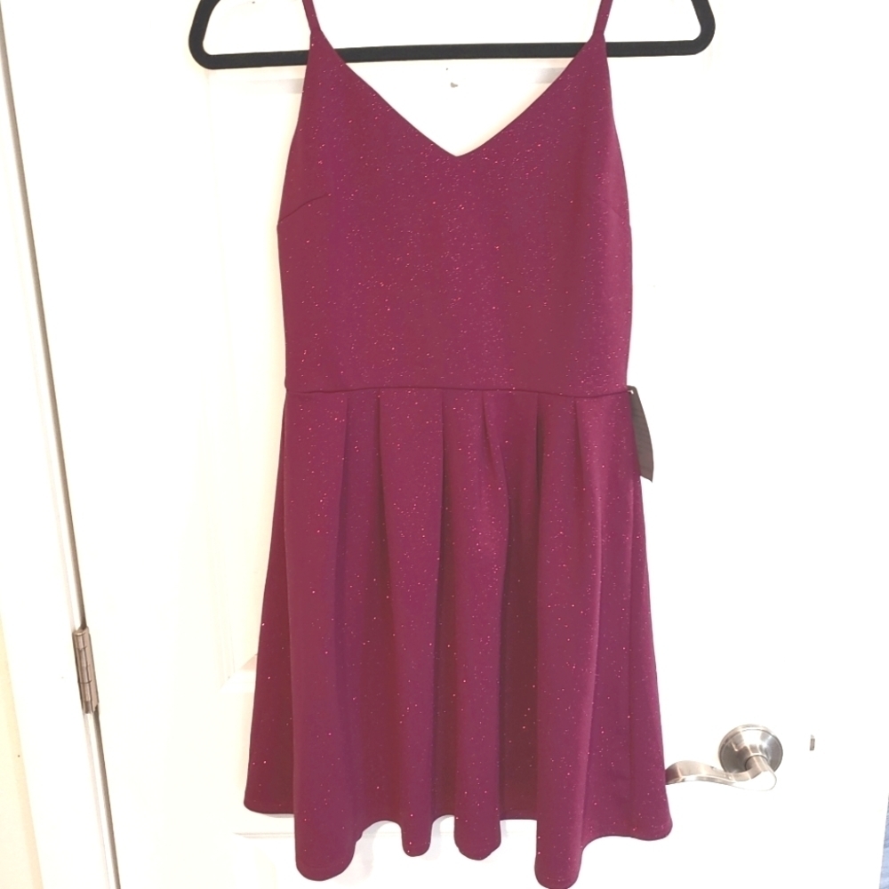Love, Nickie Lew Sparkle Glitter Skater Dress Prom